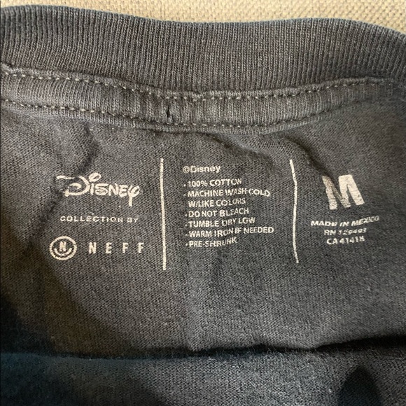 Neff Disney Black White T-Shirt Size M Mickey Mouse Head Checkered - Picture 5 of 9